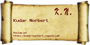 Kudar Norbert névjegykártya
